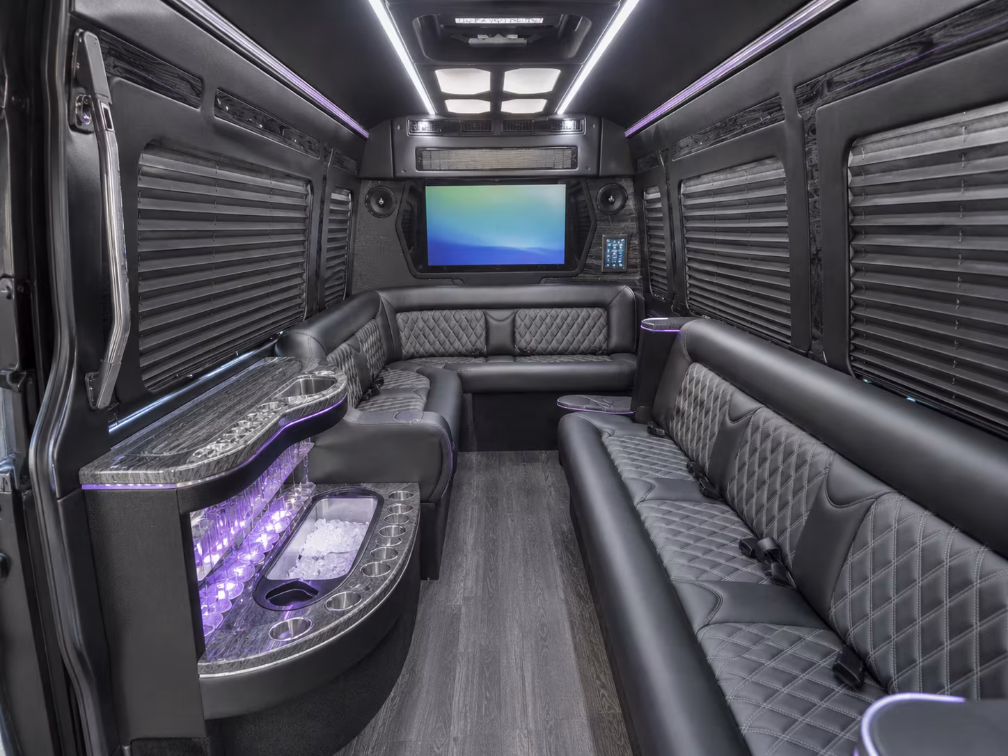 howell 30 passenger party bus inside