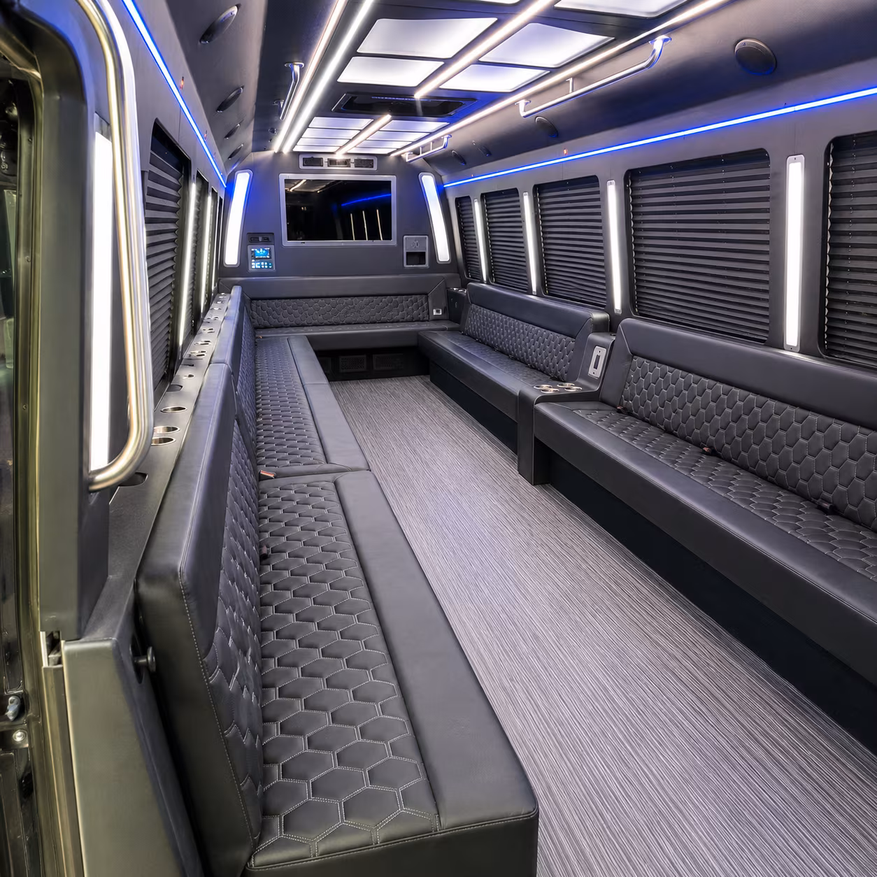 howell 40 passenger party bus interior